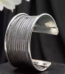 Silver-Plated Textured Oxidized Cuff Bracelet